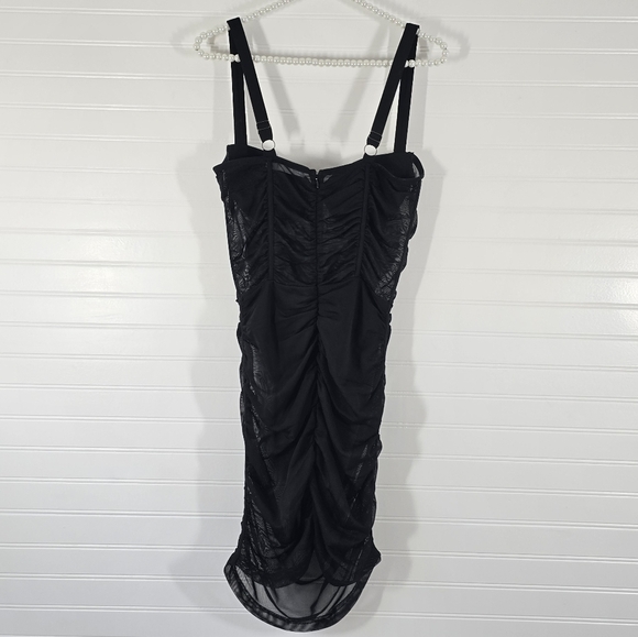 Heiress Beverly Hills Black Mesh Bodycon Corset Sheer Dress XS - Picture 7 of 13